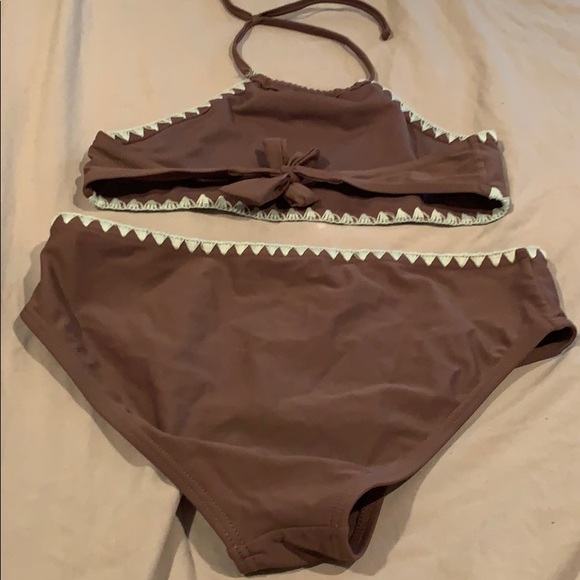 Tillys Blue and Brown Crochet bathing suit - Picture 4 of 4